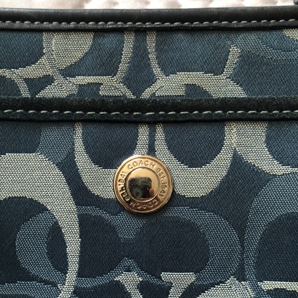 Coach| Mini Crossbody| Adjustable Classic Blue bag logos throughout the purse - Picture 4 of 17